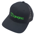 Minijet Hat Black with Green Logo